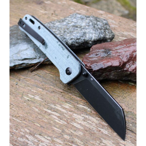 QSP Knife PENGUIN QS130-B2 Messer D2 Stahl Jeans Micarta Copper Washer Gürtelclip
