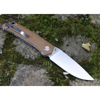 S-TEC Messer Linerlock Brown Folder 14C28N Stahl G10...