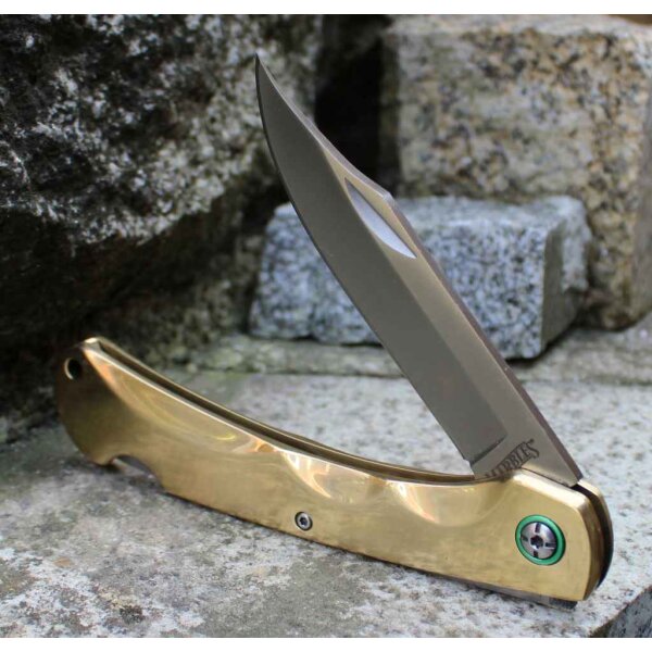 Marbles Messer BRASS LOCKBACK VG-10 Stahl Messinggriff Zweihandmesser mit Etui