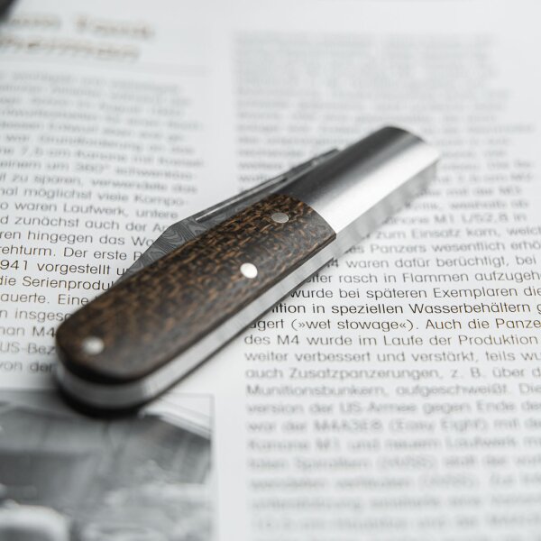 Böker Manufaktur Messer BARLOW M4 SHERMAN-DAMAST Slipjoint Damaststahl Micartagriff 110038DAM