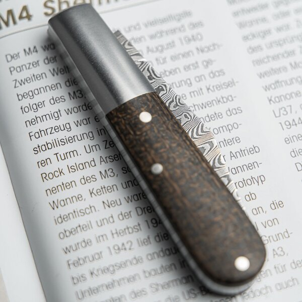 Böker Manufaktur Messer BARLOW M4 SHERMAN-DAMAST Slipjoint Damaststahl Micartagriff 110038DAM