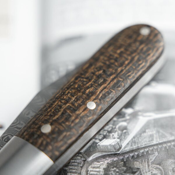 Böker Manufaktur Messer BARLOW M4 SHERMAN-DAMAST Slipjoint Damaststahl Micartagriff 110038DAM