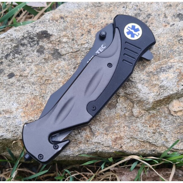 MIL-TEC Messer MEDICAL POCKET KNIFE Rettungsmesser Rescue Knife 440 Stahl Messer Taschenmesser