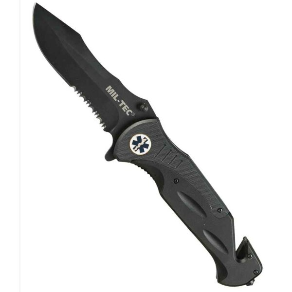 MIL-TEC Messer MEDICAL POCKET KNIFE Rettungsmesser Rescue Knife 440 Stahl Messer Taschenmesser