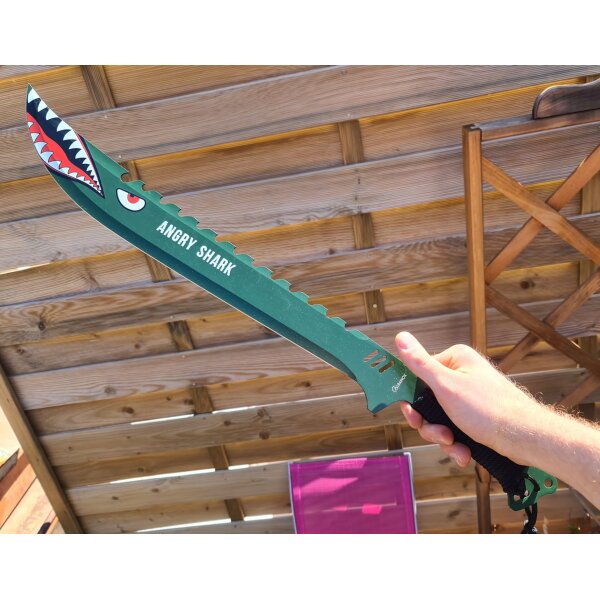 Albainox  Machete ANGRY SHARK Buschmesser Artwork 3Cr13 Stahl Full Tang