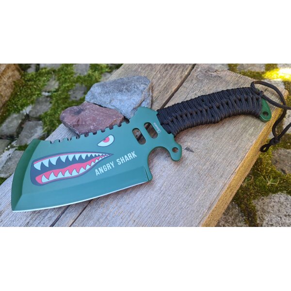 Albainox Angry Shark Cleaver Messer Machete 3Cr13MoV Stahl Nylonscheide