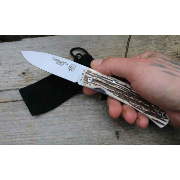 J&V Forester Campera Ciervo Messer Taschenmesser Hirschhorn Griff 14C28N Stahll