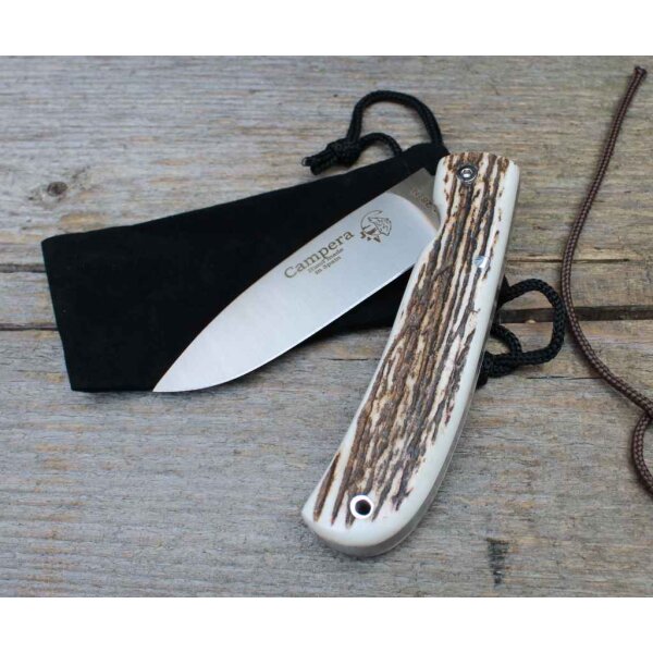 J&V Forester Campera Ciervo Messer Taschenmesser Hirschhorn Griff 14C28N Stahll