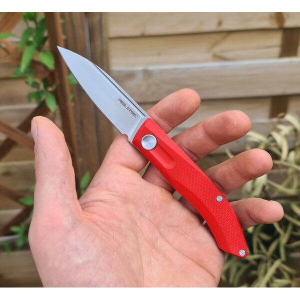 Real Steel STELLA RED satin Messer Slipjoint VG-10 Stahl G10 Griff
