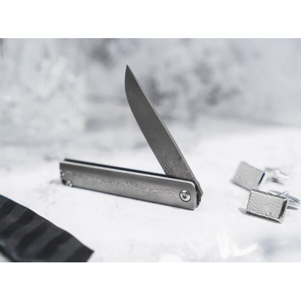 Böker Plus GEMMA DAMAST Framlock Flipper komplett 110 Lagen Damast 01BO358DAM