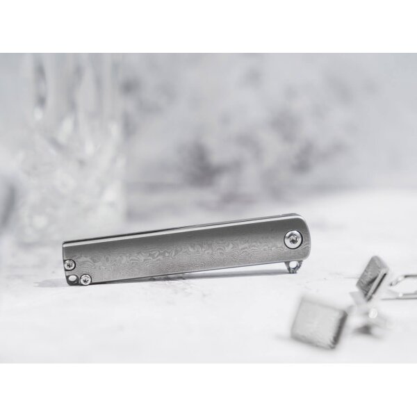 Böker Plus GEMMA DAMAST Framlock Flipper komplett 110 Lagen Damast 01BO358DAM