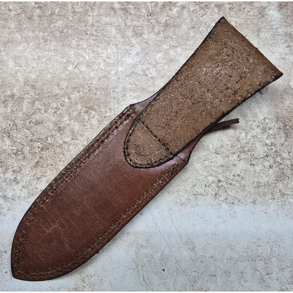 Robuste Lederscheide aus Pakistan für Fahrtenmesser Klingenlänge bis 15 cm