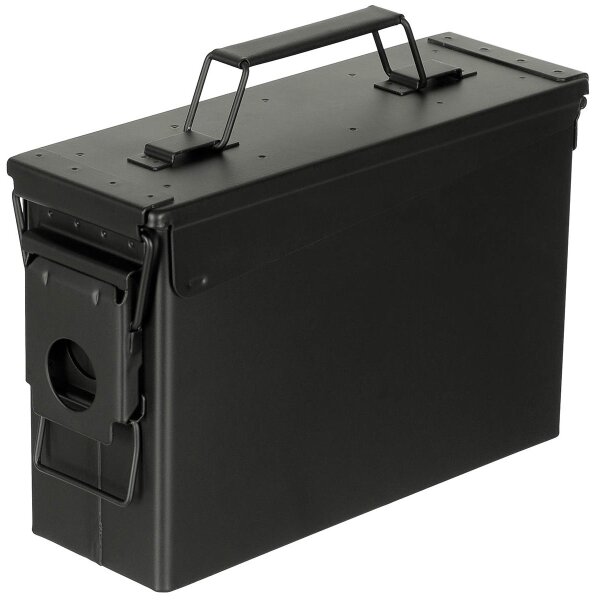 US Munitionskiste Cal. 30 mm M19A1 Metall schwarz Werkzeugkiste Ammo Box