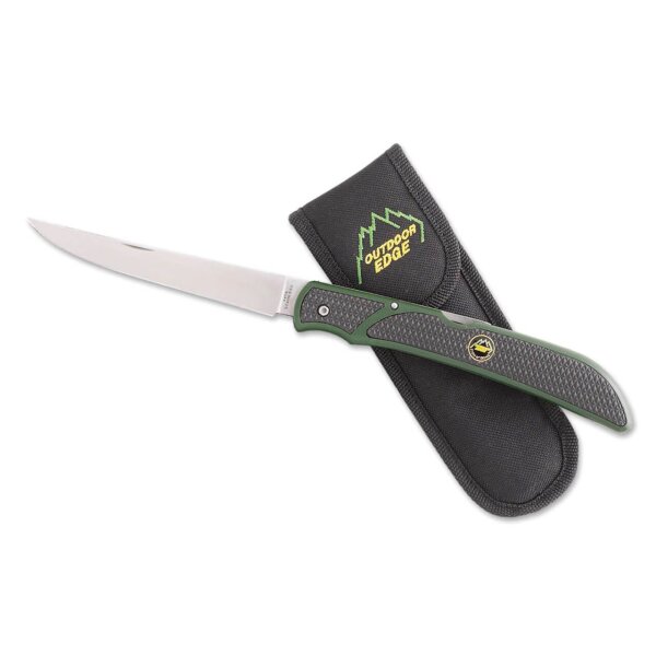 Outdoor Edge Fish & Bone Klappfiliermesser Filetiermesser Ausbeinmesser 440A Stahl Zytel Griff