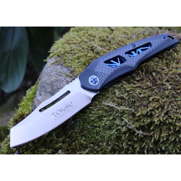 Tokisu YUSEI Taschenmesser mit D2 Stahl und Kohlefasergriff