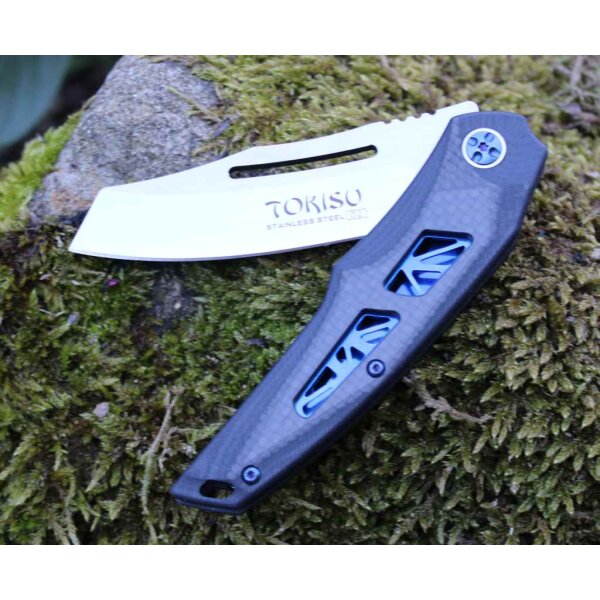 Tokisu YUSEI Taschenmesser mit D2 Stahl und Kohlefasergriff