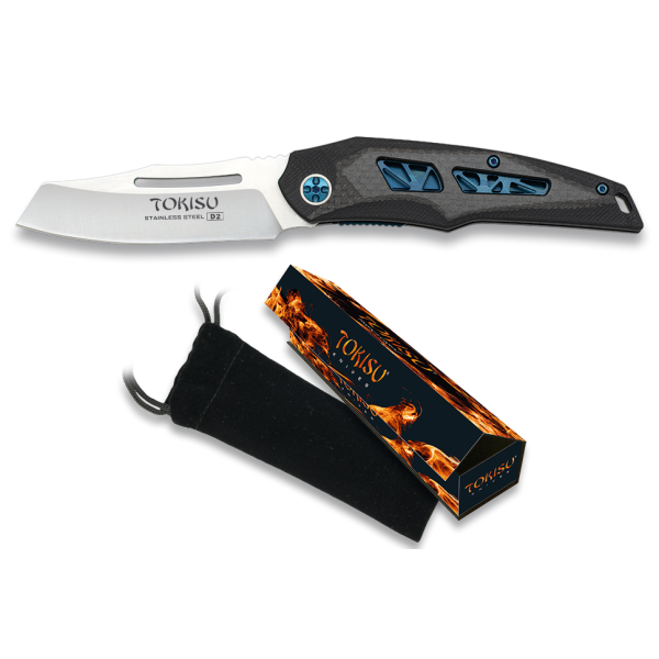 Tokisu YUSEI Taschenmesser mit D2 Stahl und Kohlefasergriff
