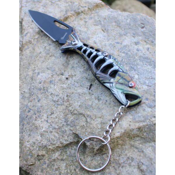 Albainox FISHBONE Mini Messer als Schlüsselanhänger Brown