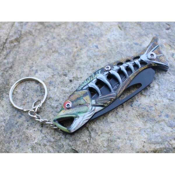 Albainox FISHBONE Mini Messer als Schlüsselanhänger Brown