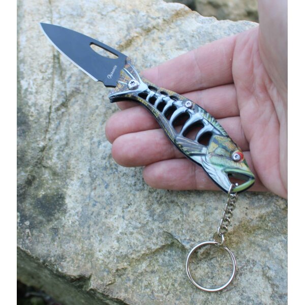 Albainox FISHBONE Mini Messer als Schlüsselanhänger Brown