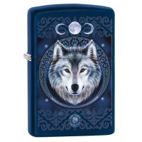 ZIPPO Navy Blue Wolf Anne Stokes Collection