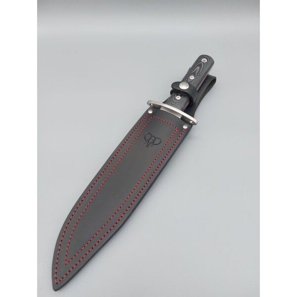 Cudeman Bowie 25 MoVa Micarta Schwarz inkl. Lederscheide