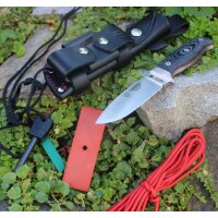 Cudeman MT-5 N695 Micarta Schwarz inkl. Feuerstarter...