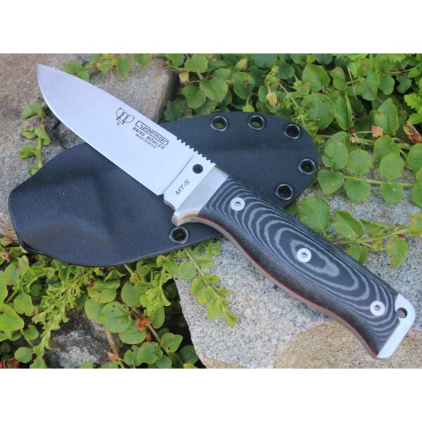 Cudeman MT-5 N695 Micarta Schwarz inkl. Feuerstarter Kydexscheide