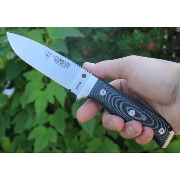Cudeman MT-5 N695 Micarta Schwarz inkl. Feuerstarter Kydexscheide