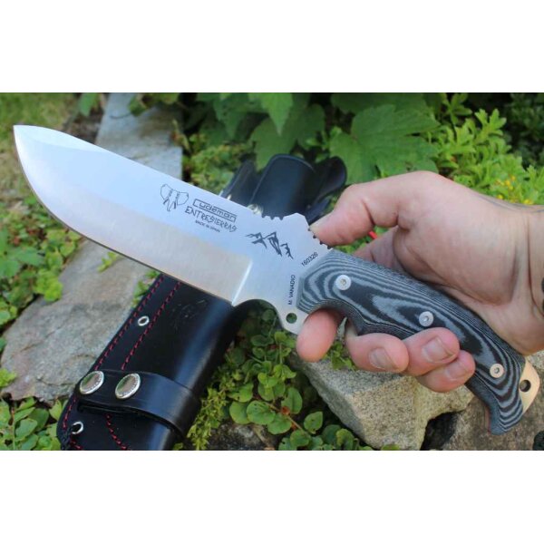 Cudeman Entresierras MoVa Micarta Schwarz inkl. Paracord Lederscheide