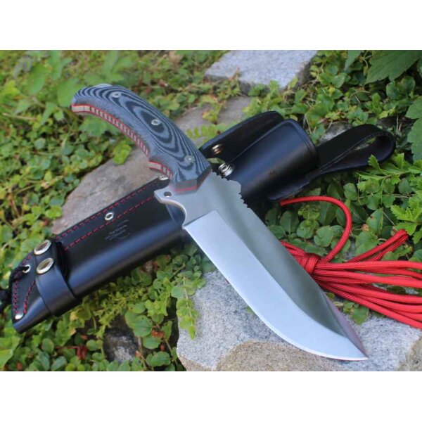 Cudeman Entresierras MoVa Micarta Schwarz inkl. Paracord Lederscheide