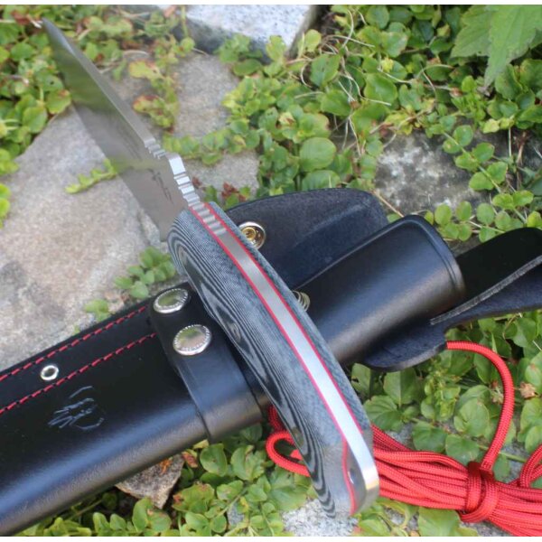 Cudeman Entresierras MoVa Micarta Schwarz inkl. Paracord Lederscheide