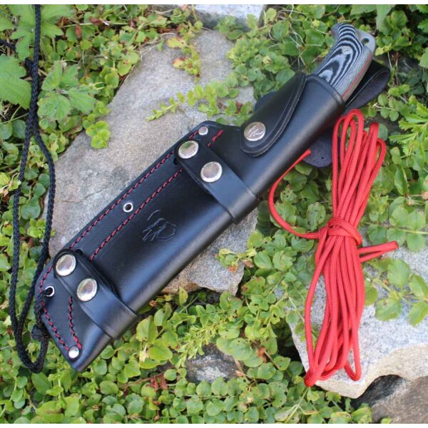 Cudeman Entresierras MoVa Micarta Schwarz inkl. Paracord Lederscheide
