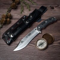 Cudeman SK2 N695 Micarta Schwarz inkl. Paracord Lederscheide