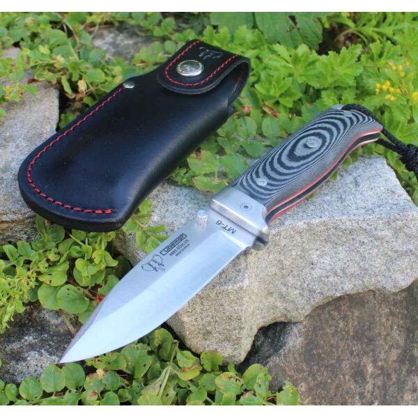 Cudeman MT-6 N695 Micarta Schwarz inkl. Paracord Lederscheide