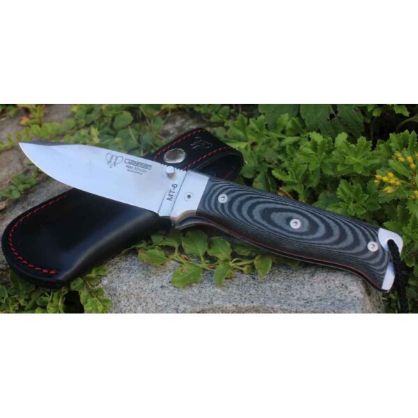 Cudeman MT-6 N695 Micarta Schwarz inkl. Paracord Lederscheide