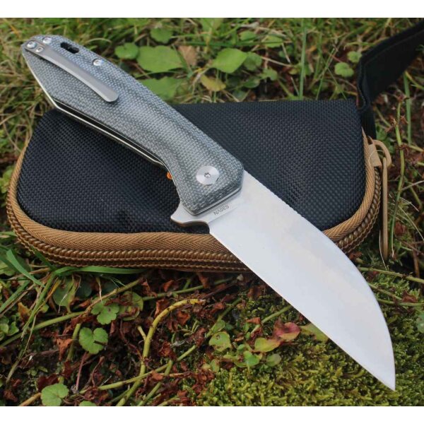 QSP Knife PELICAN QS118-D1 Messer S35VN Stahl Leinen Micarta Kugellager Titanclip