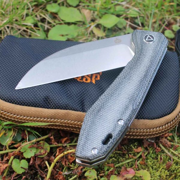 QSP Knife PELICAN QS118-D1 Messer S35VN Stahl Leinen Micarta Kugellager Titanclip