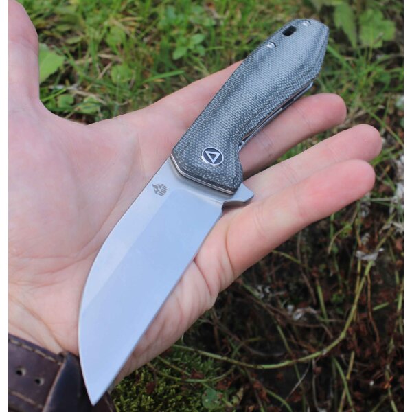 QSP Knife PELICAN QS118-D1 Messer S35VN Stahl Leinen Micarta Kugellager Titanclip