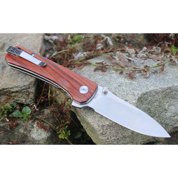 QSP Knife HAWK QS131-O1 Messer 14C28N Stahl Mkurutiholz Griff Folder