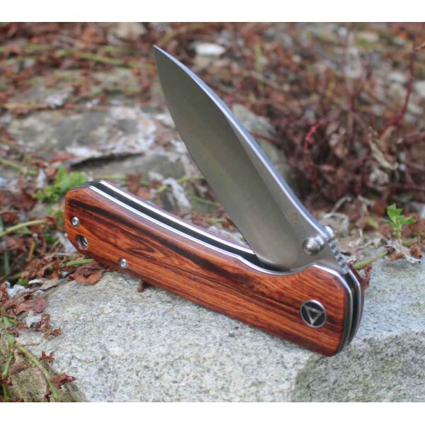 QSP Knife HAWK QS131-O1 Messer 14C28N Stahl Mkurutiholz Griff Folder