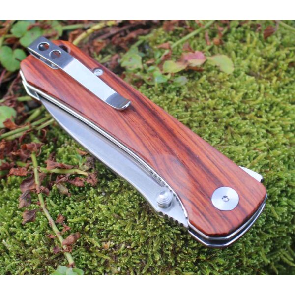 QSP Knife HAWK QS131-O1 Messer 14C28N Stahl Mkurutiholz Griff Folder