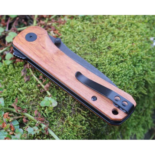 QSP Knife HAWK QS131-O2 Messer 14C28N Stahl Mkurutiholz Griff Folder