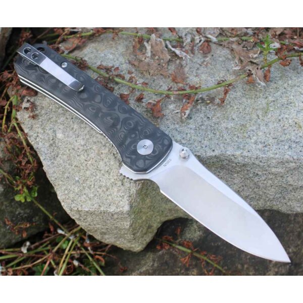 QSP Knife HAWK QS131-C Messer Taschenmesser S35VN Stahl marmorierte Kohlefaser