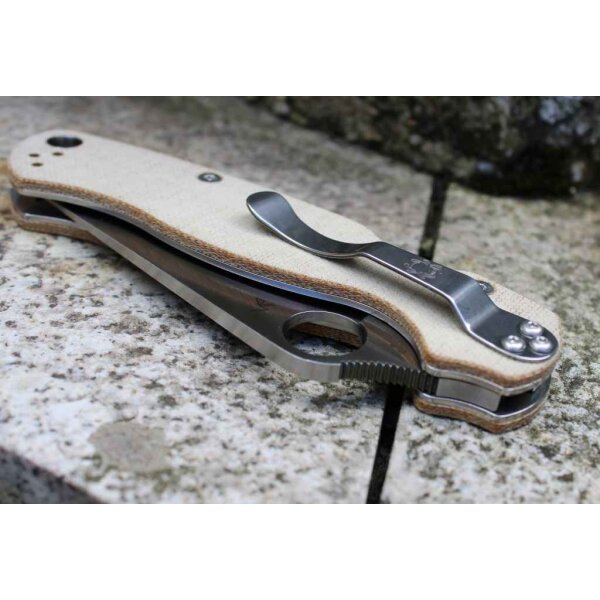 Spyderco Para Military 2 Micarta CPM-CruWear Micarta Braun Taschenmesser 01SP1137
