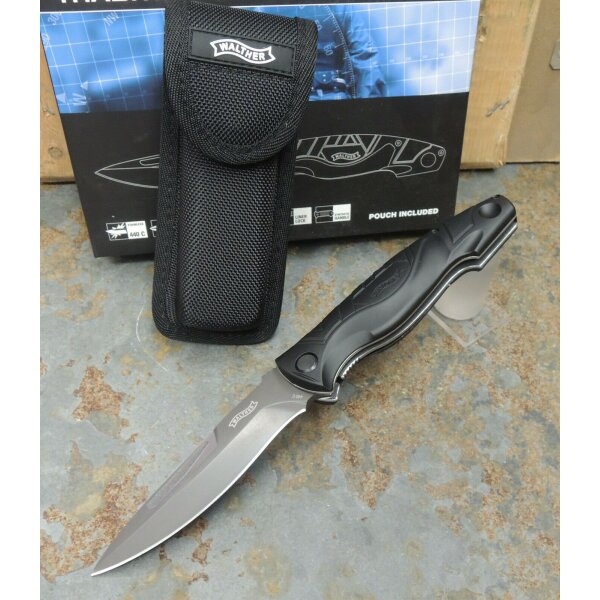 Walther Messer TFK Traditional Folding Knife Taschenmesser 440C Stahl + Etui