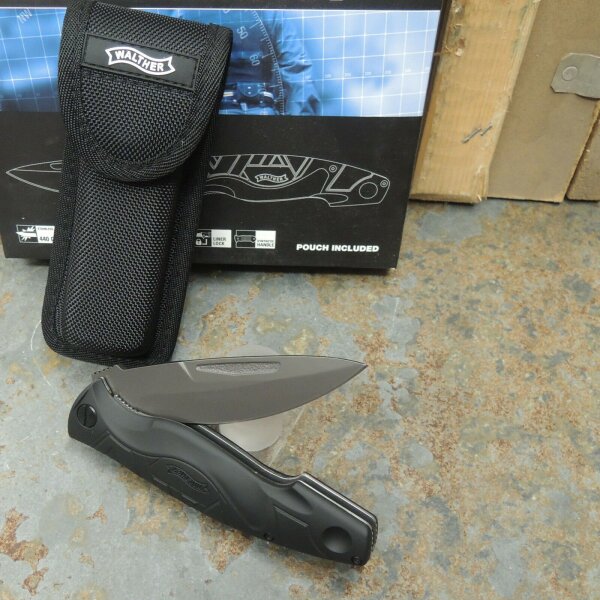 Walther Messer TFK Traditional Folding Knife Taschenmesser 440C Stahl + Etui