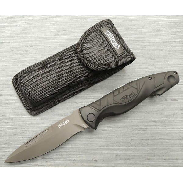 Walther Messer TFK Traditional Folding Knife Taschenmesser 440C Stahl + Etui