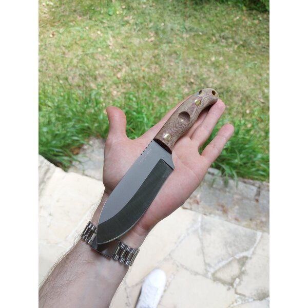 Condor Toki Knife 1075 Micarta Braun inkl. Lederscheide