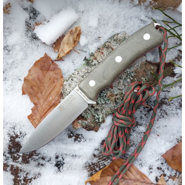 Joker Bushcrafter N695 Micarta Grün inkl. Paracord Dangler Lederscheide